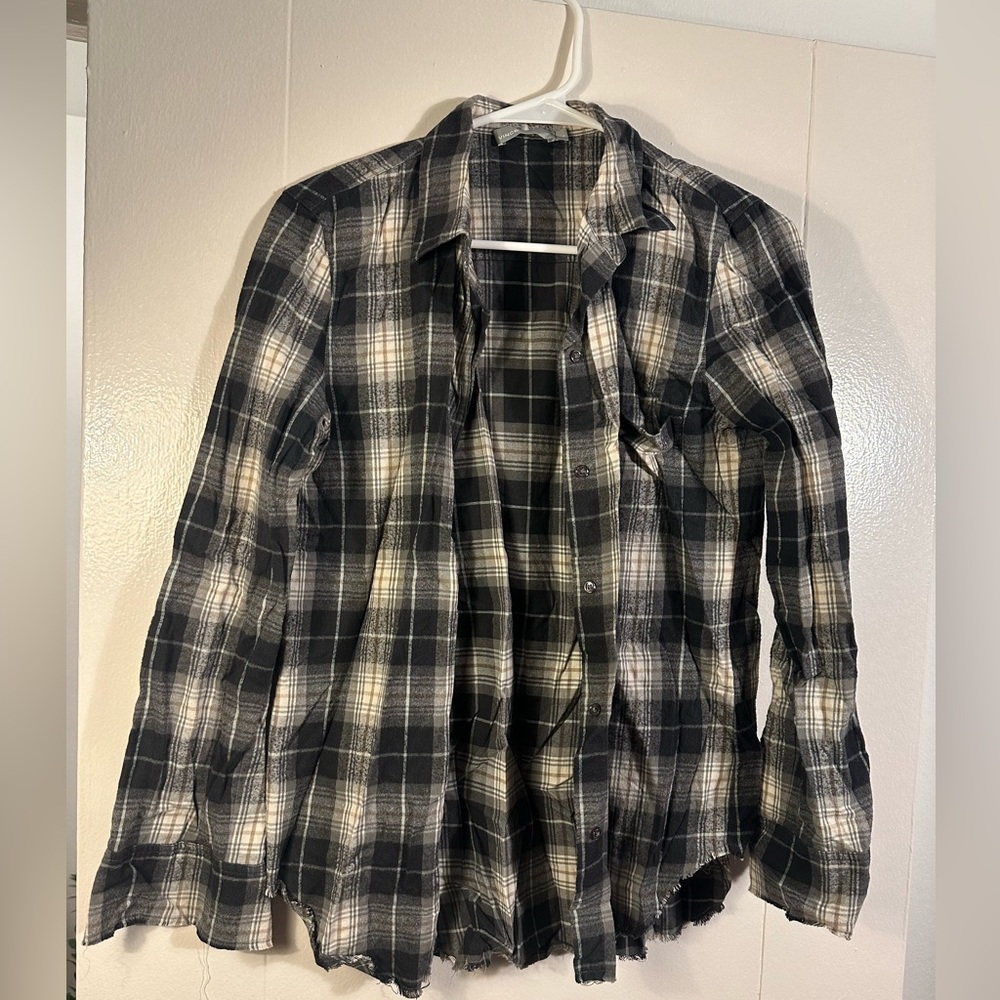 Vince Charcoal and Cream Flannel